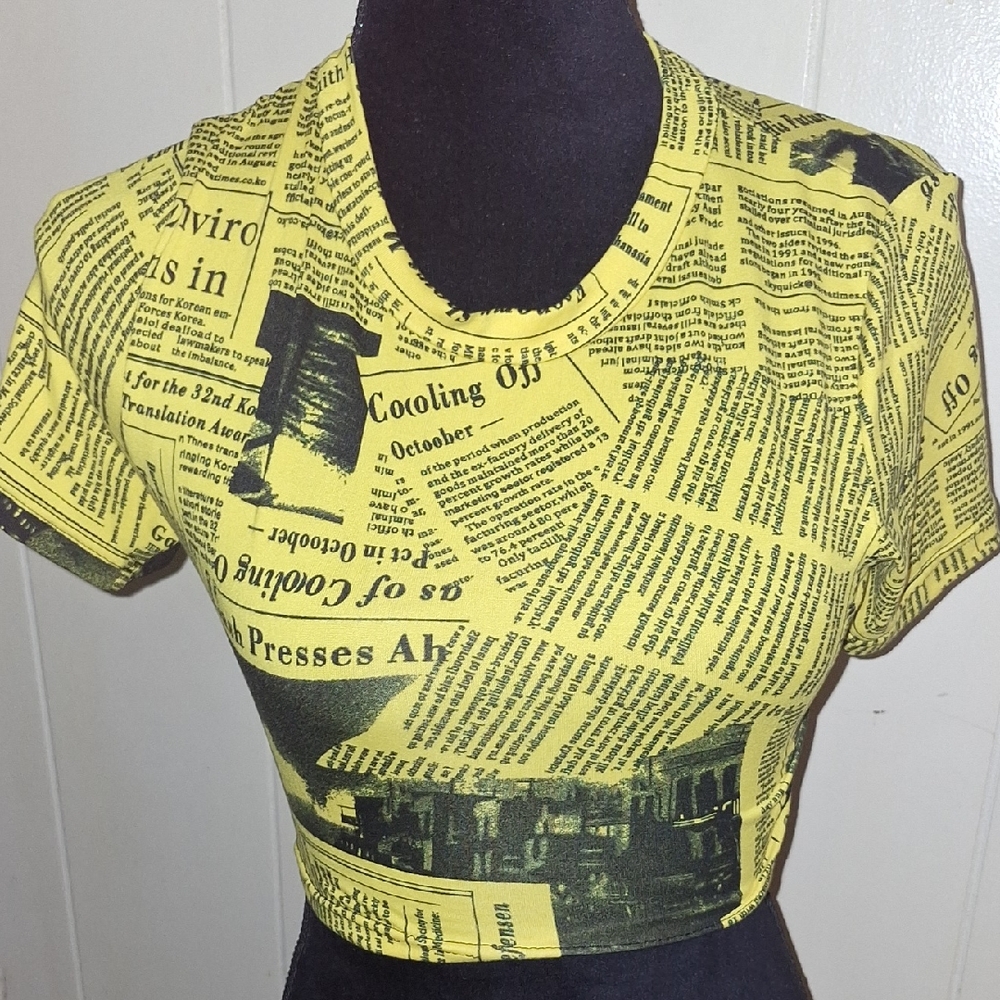 Yellow Graphic Crop Top